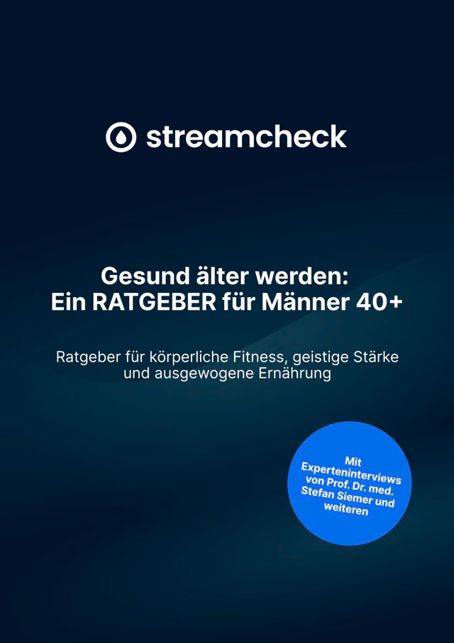 Cover of the Streamcheck guide Healthy Aging for Men 40 plus