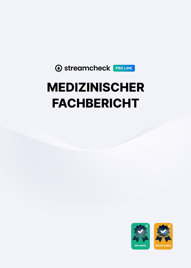 Title page of a Streamcheck Pro Line professional report