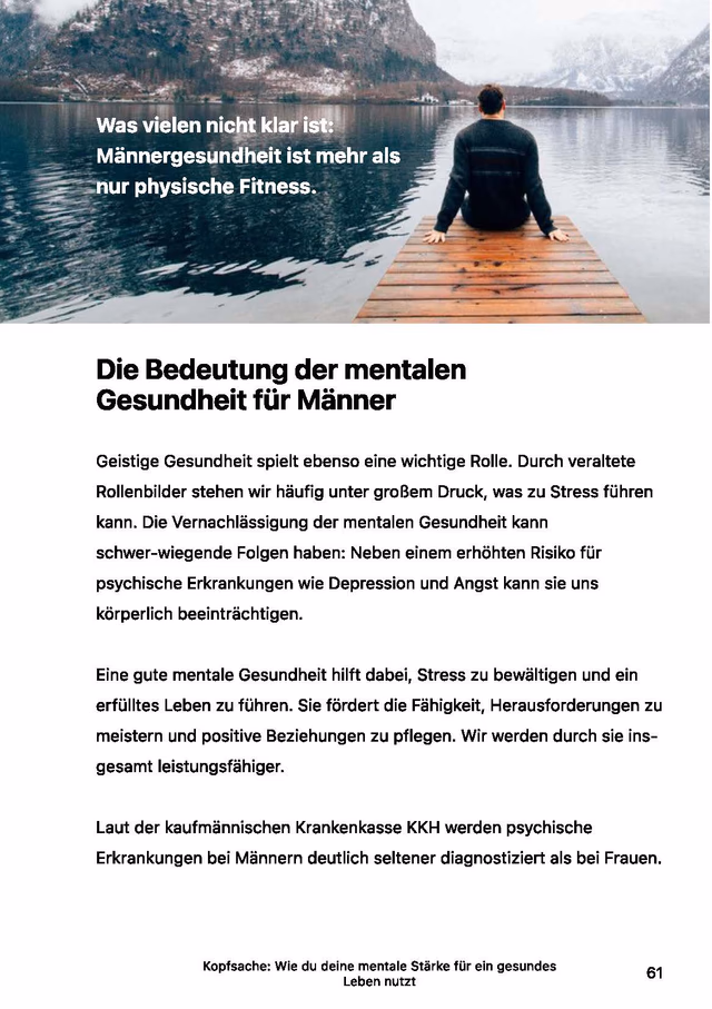 PDF preview page about the importance of mental health for men