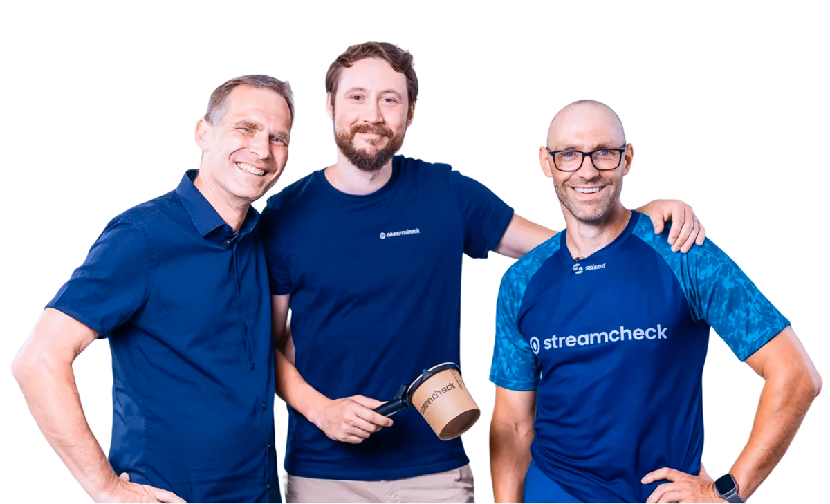 The Streamcheck founders Sebastian Heidrich, Prof. Dr. Stefan Siemer, and Sebastian Janus
